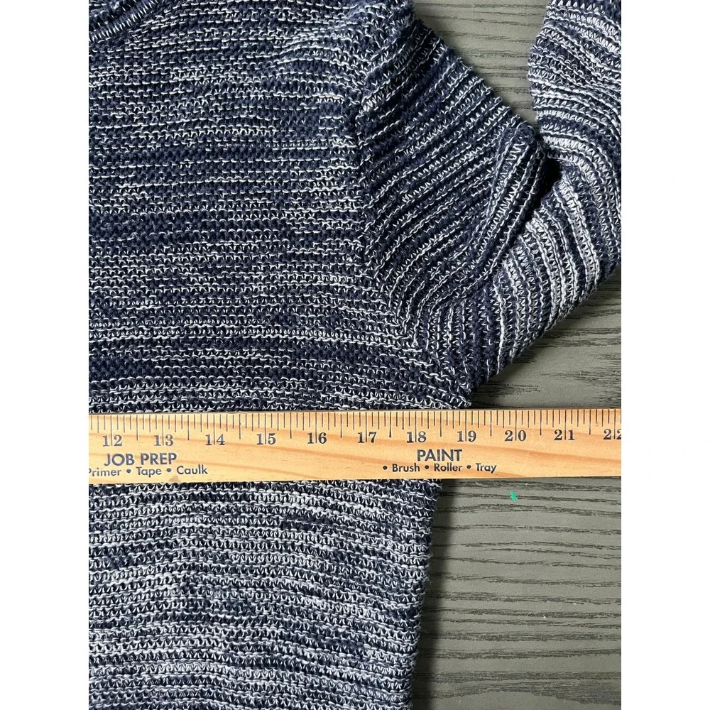 Blend Global‎ Sweater Buckle Sz S Blue Gray Ombre Knit Crew Neck Long Sleeve